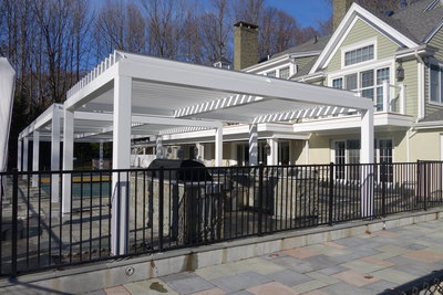 White color on pergola and house trims