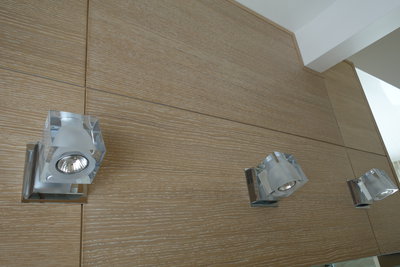 Wall panels in Pickled Oak.  Scones Cubetto