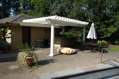 OLD wooden pergola BEFORE