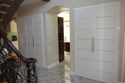 Two Large Coat Closets in Ivory Glossy finish