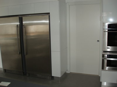 Pocket door in kitchen to save space