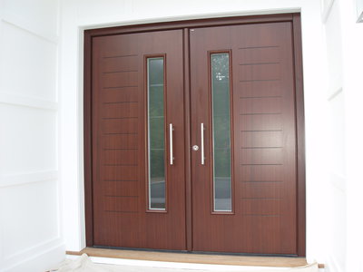 Contemporary Front Door in mahogany finish