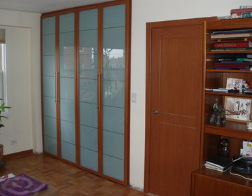 Custom closet doors in Master bedroom