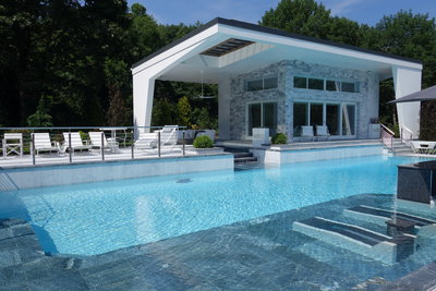 New construction pool, cabana, pergola