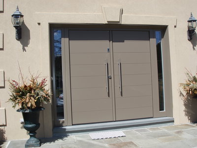 New custom designed Front door with two sidelights